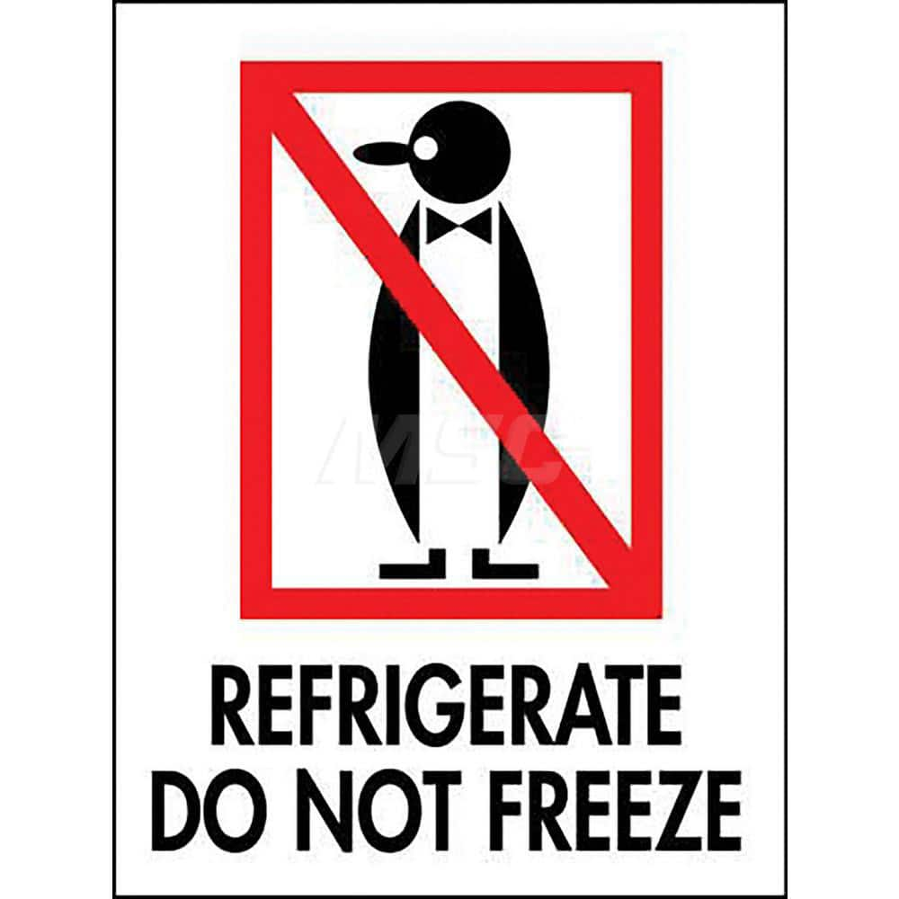 Care Instructions Label: ″Refrigerate, Do Not Freeze″, Rectangle, 3″ Wide, 4″ High Paper