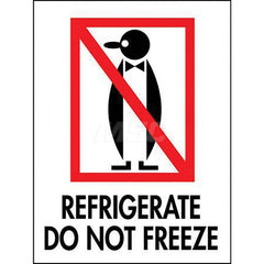 Care Instructions Label: ″Refrigerate, Do Not Freeze″, Rectangle, 3″ Wide, 4″ High Paper