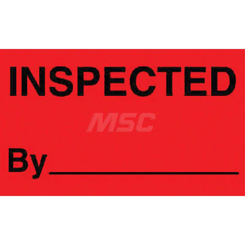 Inspection & Quality Label: ″Inspected By________″, Rectangle, 5″ Wide, 3″ High Paper