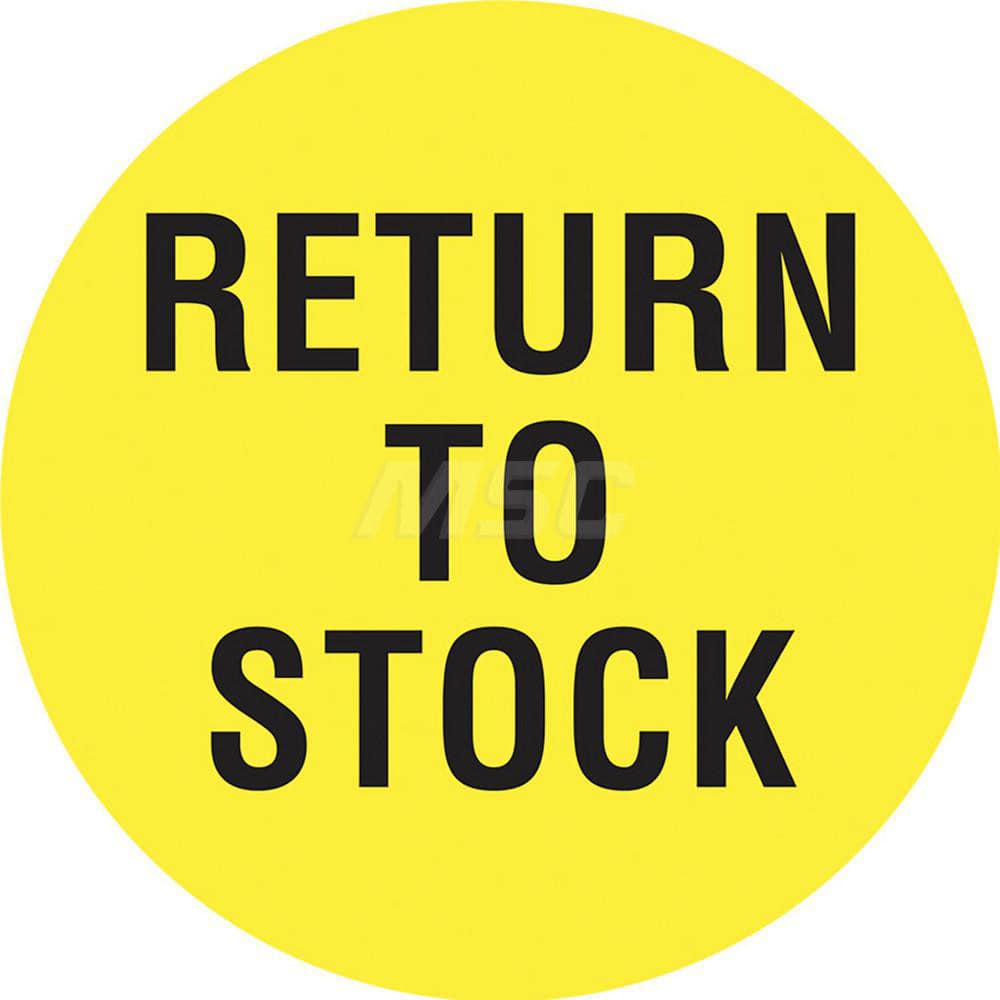 Inventory Control Label: ″Return to Stock″, Circle Paper