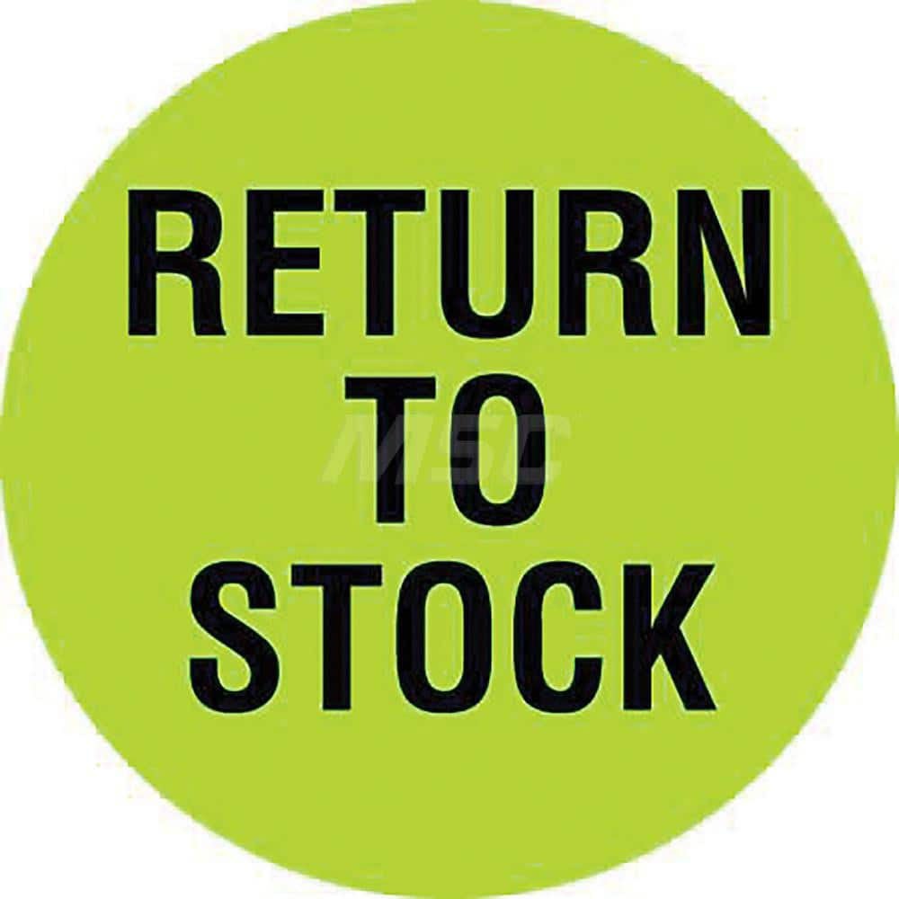 Inventory Control Label: ″Return to Stock″, Circle Paper