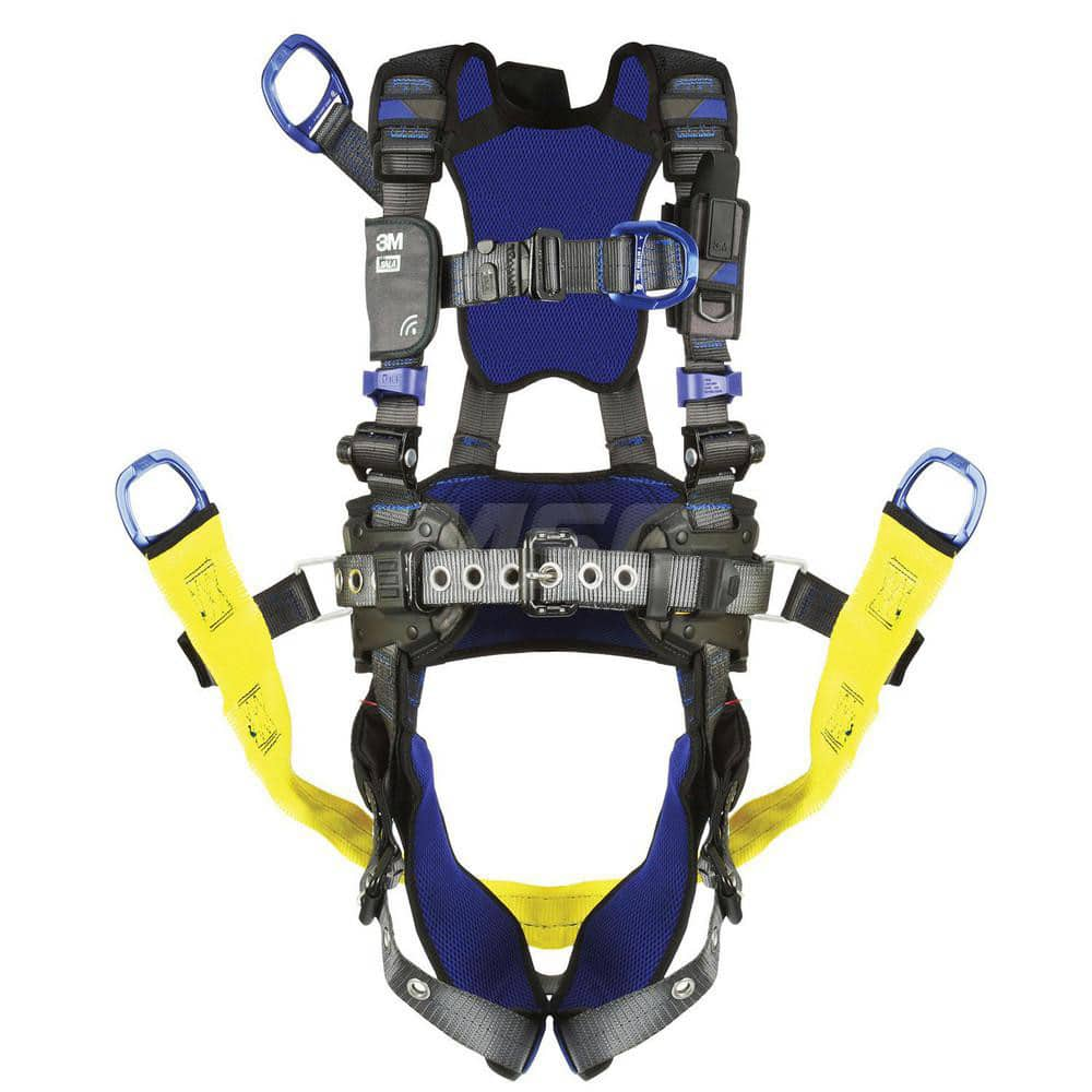 Fall Protection Harnesses: 420 Lb, Comfort Oil & Gas Style, Size 2X-Large, For Climbing & Suspension, Back & Front Tongue Leg Strap, Pass-Through Chest Strap