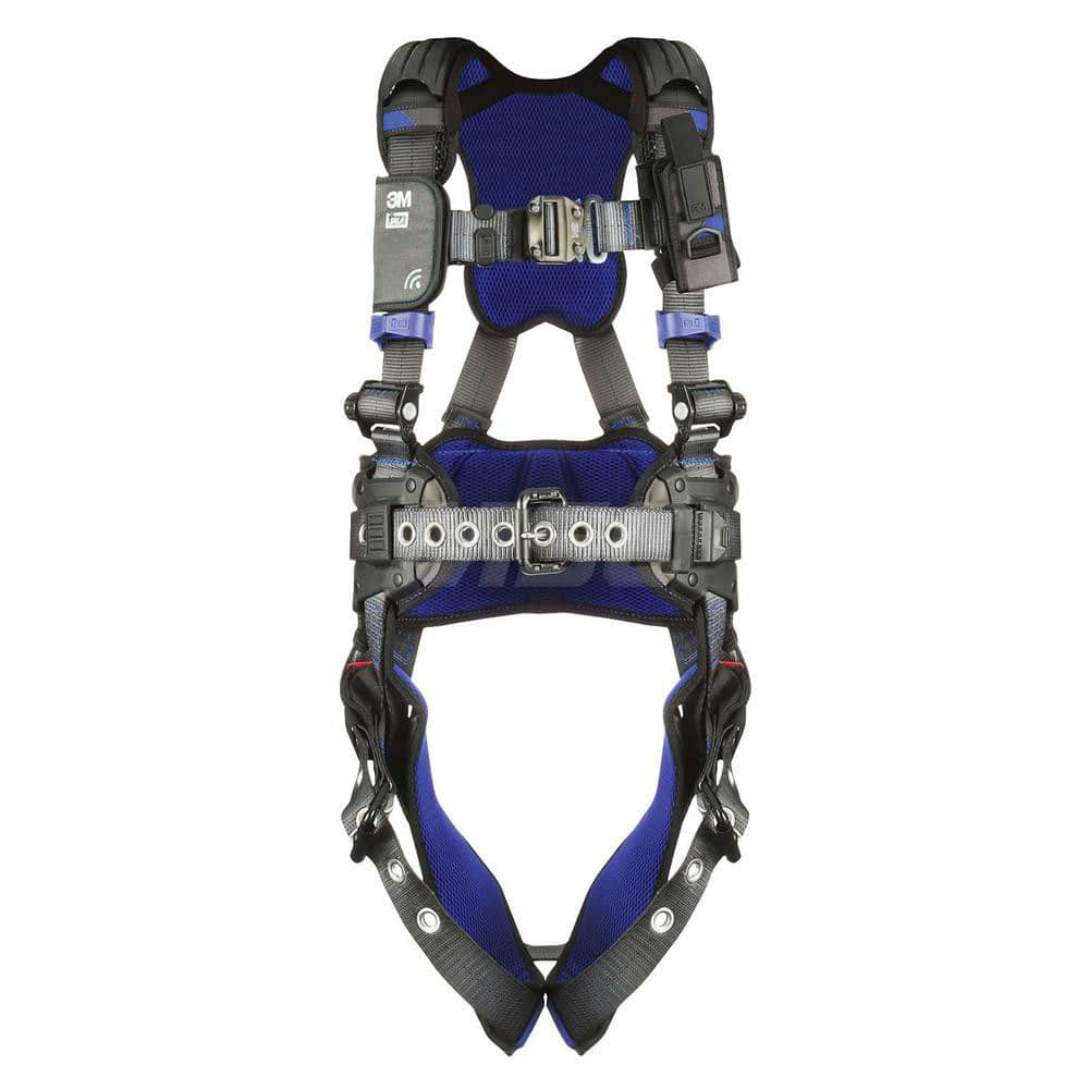 Fall Protection Harnesses: 420 Lb, Construction Style, Size 2X-Large, For Construction, Back Tongue Leg Strap, Quick-Connect Chest Strap