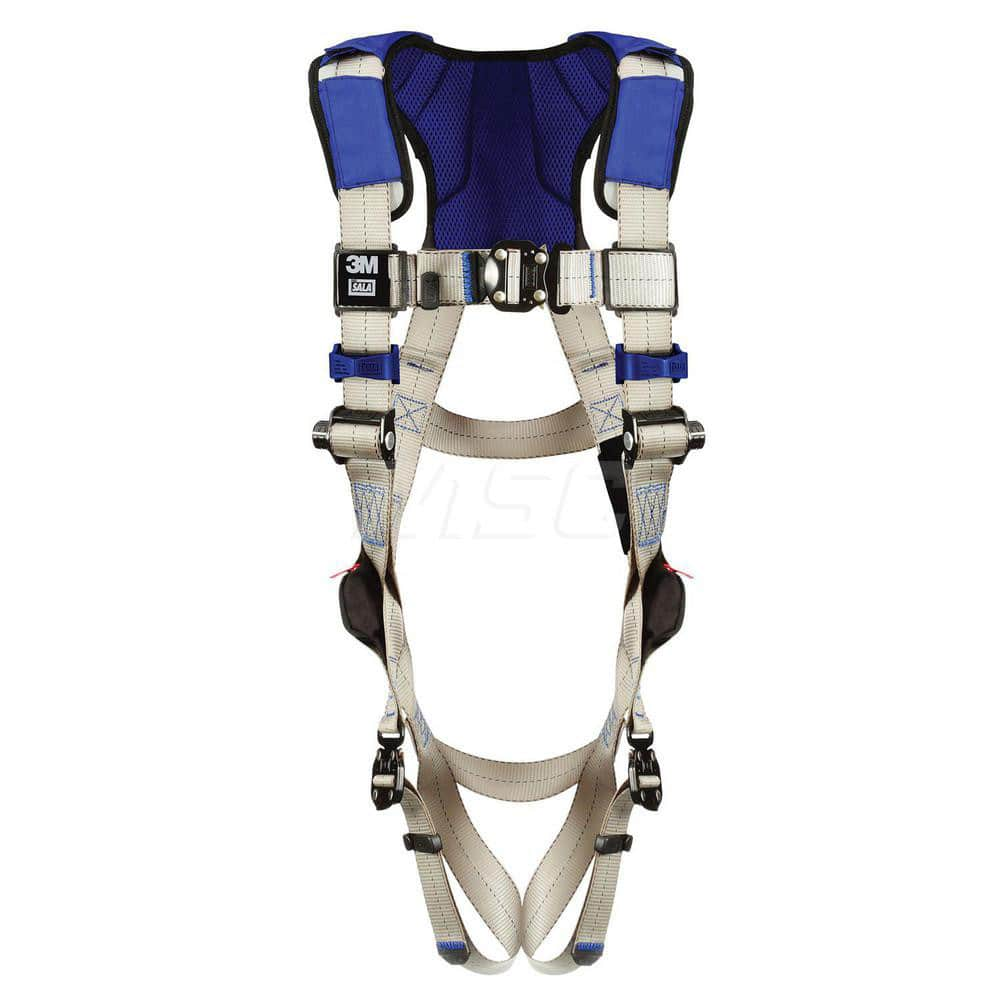 Fall Protection Harnesses: 420 Lb, Vest Style, Size 2X-Large, For General Purpose, Back Quick-Connect Leg Strap, Quick-Connect Chest Strap