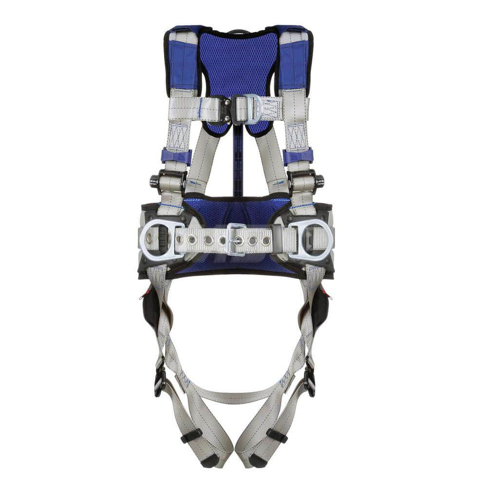 Fall Protection Harnesses: 420 Lb, Construction Style, Size 2X-Large, For Climbing Construction & Positioning, Back Front & Hips Quick-Connect Leg Strap, Quick-Connect Chest Strap