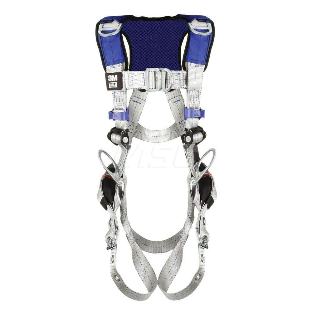 Fall Protection Harnesses: 420 Lb, Vest Style, Size Small, For Retrieval & Rescue, Back Front & Hips Tongue Leg Strap, Pass-Through Chest Strap