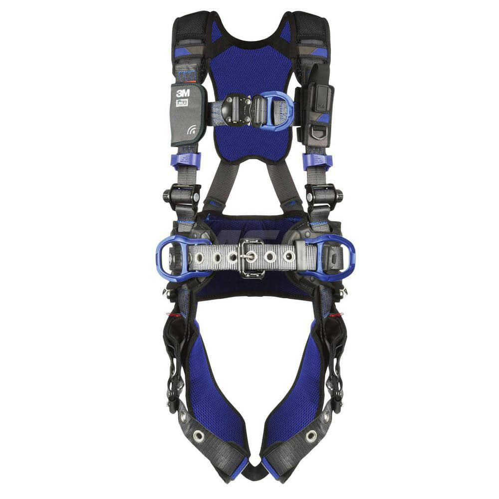 Fall Protection Harnesses: 420 Lb, Size 2X-Large, For Climbing Positioning & Wind Energy, Back Front & Hips Tongue Leg Strap, Quick-Connect Chest Strap