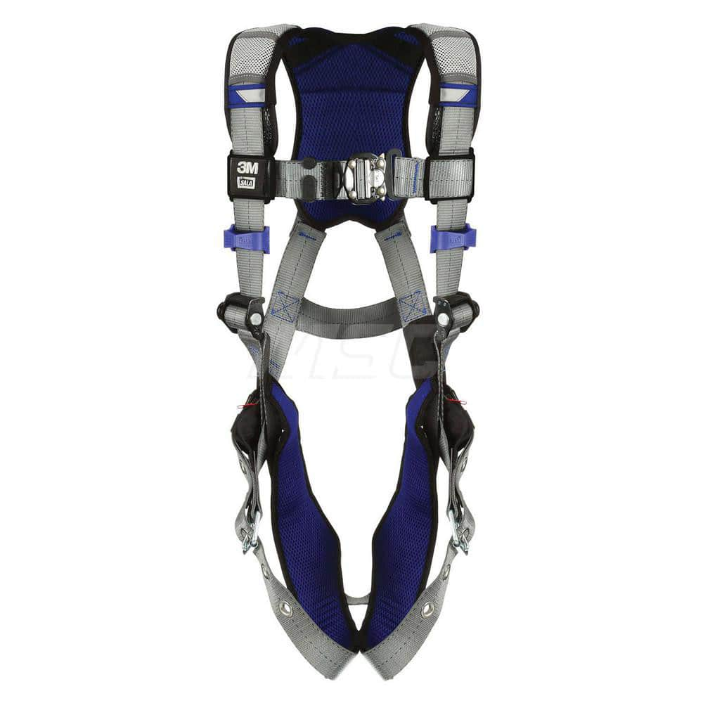 Fall Protection Harnesses: 420 Lb, Vest Style, Size X-Large, For General Purpose, Back Tongue Leg Strap, Pass-Through Chest Strap