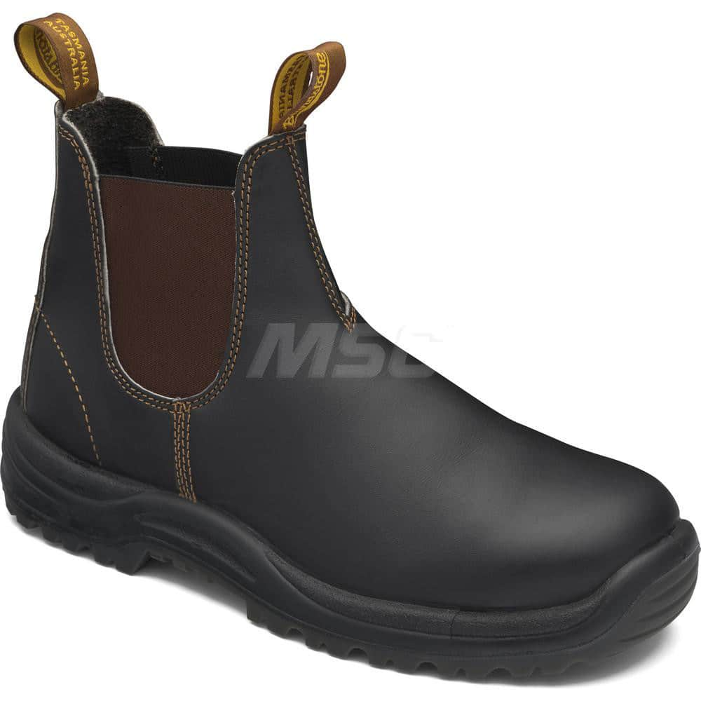 Work Boot: Size 9-1/2, 6″ High, Leather, Steel Toe Wide Width, Non-Slip Sole