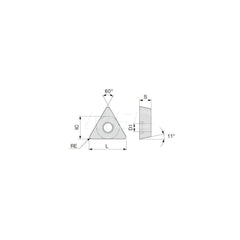 Turning Insert:  TPMT731PS GH730,  Solid Carbide TiCNO Finish,  Neutral,  0.0160″ Corner Radius,  60.0 &deg N/A Triangle,  Series  TPMT