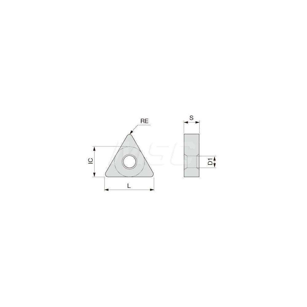 Turning Insert:  TNMG334 T5105,  Solid Carbide TiCN, Al2O3 & TiN Finish,  Neutral,  3/8″ Inscribed Circle,  0.0630″ Corner Radius,  60.0 &deg N/A Triangle,  Series  TNMG