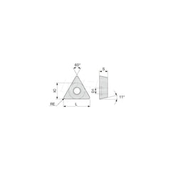 Turning Insert:  TPMT732PS AH630,  Solid Carbide TiAlN Finish,  Neutral,  0.0310″ Corner Radius,  60.0 &deg N/A Triangle,  Series  TPMT