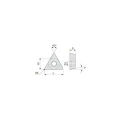 Turning Insert:  TCMT732PS AH725,  Solid Carbide TiAlN Finish,  Neutral,  0.0310″ Corner Radius,  60.0 &deg N/A Triangle,  Series  TCMT