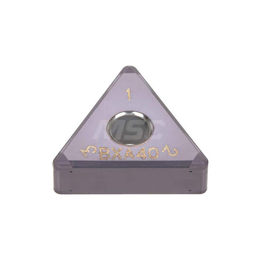 Turning Insert:  6QP-TNGG332-HF BXA40,  Polycrystalline Cubic Boron Nitride TiAlN Finish,  Neutral,  3/8″ Inscribed Circle,  0.0310″ Corner Radius,  60.0 &deg N/A Triangle,  Series  TNGG