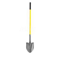 Digging Shovel: Steel, 12″ Blade Length, 8.75″ Blade Width 48″ Wood Straight Handle