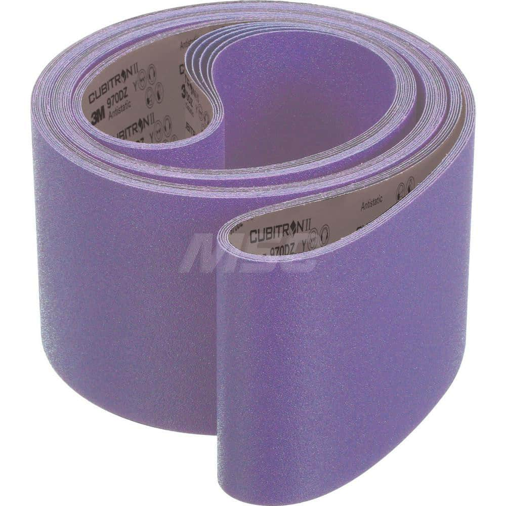 Abrasive Belt: 6″ Width, 305″ OAL, 120+ Grit, Ceramic Coated, Y Weighted