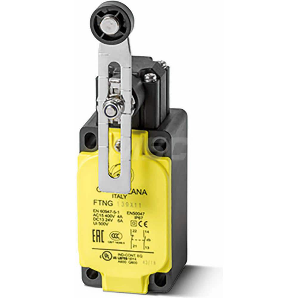 General Purpose Limit Switches; Actuator Type: Roller Lever; Voltage: 600 VAC; Contact Form: 1NO/1NC; Contact Configuration: 1NO/1NC; Terminal Type: Screw Terminal; Mounting Type: Panel Mount; Connection Type: M20; Actuator Location: Top; Material: Glass