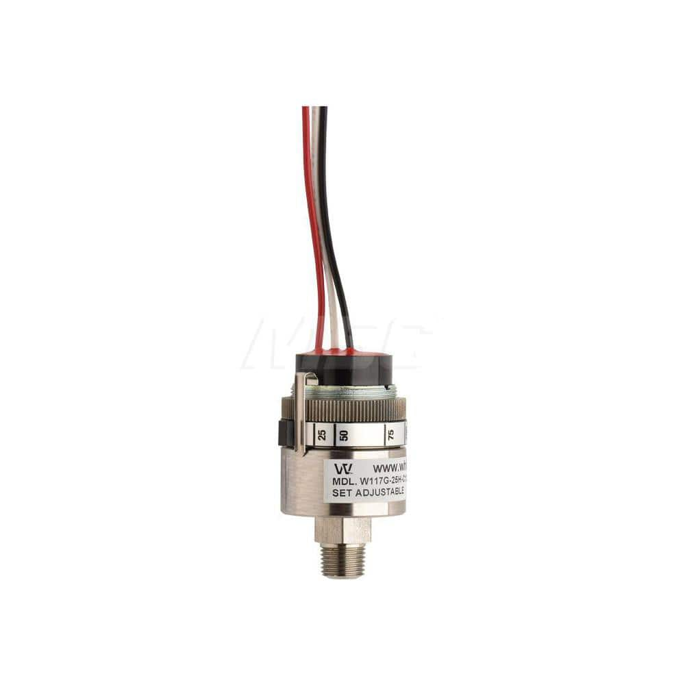 Pressure, Vacuum & Compound Switches; Type: All-Welded Vacuum Switch; Thread Size: 1/8; Voltage: 250VAC / 30VDC; Thread Type: NPT Male; Amperage: 5.0000; Electrical Connection: 12in Free Leads; Wetted Parts Material: 304 Stainless Steel; Repeatability: 2;