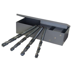 ‎49/64-1 RHS / RHC HSS 118 Degree Radial Point General Purpose Taper Shank Drill Set - Steam Oxide - Exact Industrial Supply