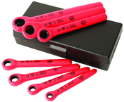 Insulated 7 Piece Metric Ratchet Wrench Set 8.0; 10.0; 12.0; 13.0; 14.0; 17.0; 19.0mm in Storage Case - All Tool & Supply