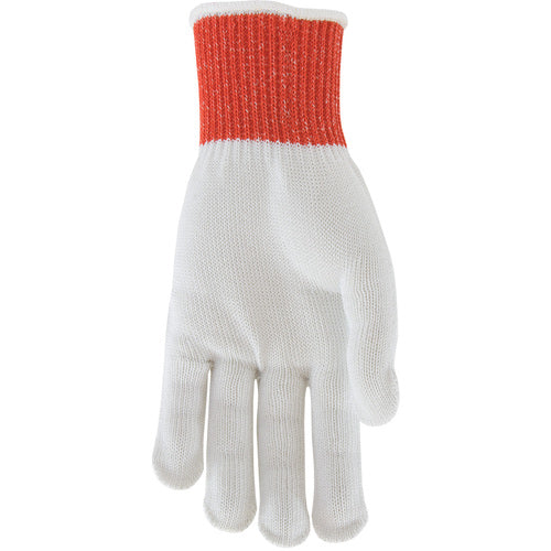 ‎22-760RC/S SS Engineered Yarn Glove - S-Steel/Silica Fiber w/Dyneema & Poly Cover - Medium Weight - Wht - Red Cuff