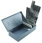 25 Piece-Range 1-13mm x 0.50mm-HSS-Bright Straight Shank/Straight Flute-Metal Index Chucking Reamers - All Tool & Supply