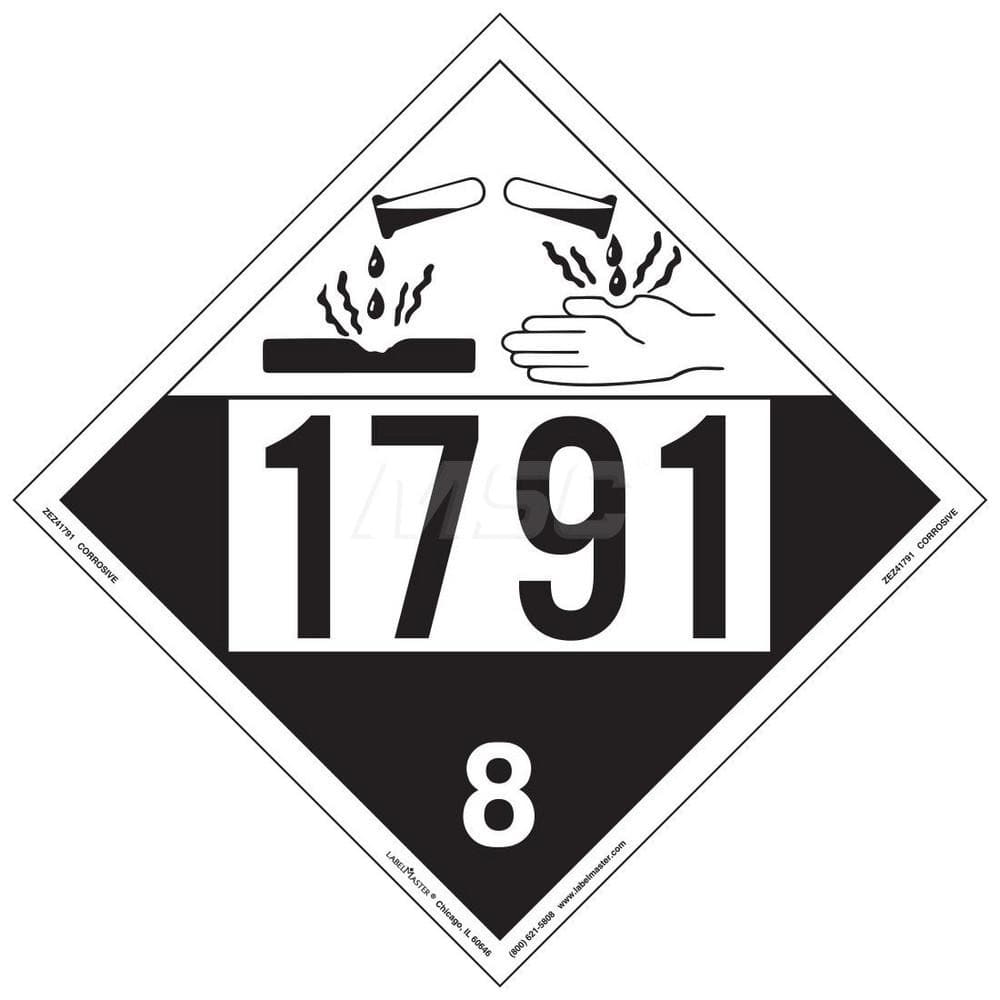 DOT Placards & Holders; Type: Placard; Legend: Corrosive; Legend: Corrosive; Material: Vinyl; Message or Graphic: Corrosive; Legend Color: Black; Material: Vinyl; Compliance Specifications: DOT 49 CFR 172.519; Placard Coating: UV; Language: English; Langu