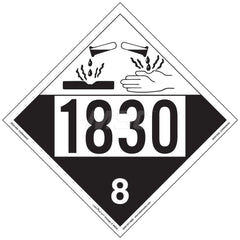 DOT Placards & Holders; Type: Placard; Legend: Corrosive; Legend: Corrosive; Material: Vinyl; Message or Graphic: Corrosive; Legend Color: Black; Material: Vinyl; Compliance Specifications: DOT 49 CFR 172.519; Placard Coating: UV; Language: English; Langu