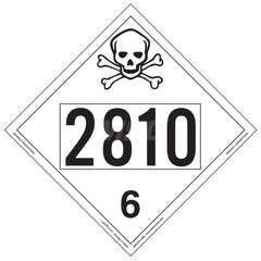 DOT Placards & Holders; Type: Placard; Legend: Poison; Legend: Poison; Material: Vinyl; Message or Graphic: Poison; Legend Color: Black; Material: Vinyl; Compliance Specifications: DOT 49 CFR 172.519; Placard Coating: UV; Language: English; Language: Engl