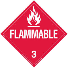 DOT Placards & Holders; Type: Placard; Legend: Flammable Liquid; Legend: Flammable Liquid; Material: Vinyl; Message or Graphic: Flammable Liquid; Legend Color: Red; Material: Vinyl; Compliance Specifications: DOT 49 CFR 172.519; Placard Coating: UV; Langu