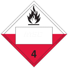 DOT Placards & Holders; Type: Placard; Legend: Spontaneously Combustible; Legend: Spontaneously Combustible; Material: Vinyl; Message or Graphic: Spontaneously Combustible; Legend Color: Red; Material: Vinyl; Compliance Specifications: DOT 49 CFR 172.519;