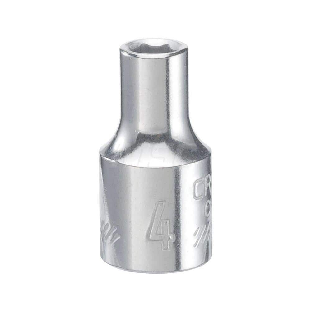 Hand Socket: 1/4″ Drive, 4 mm Socket, 6-Point Chrome-Plated & Polished