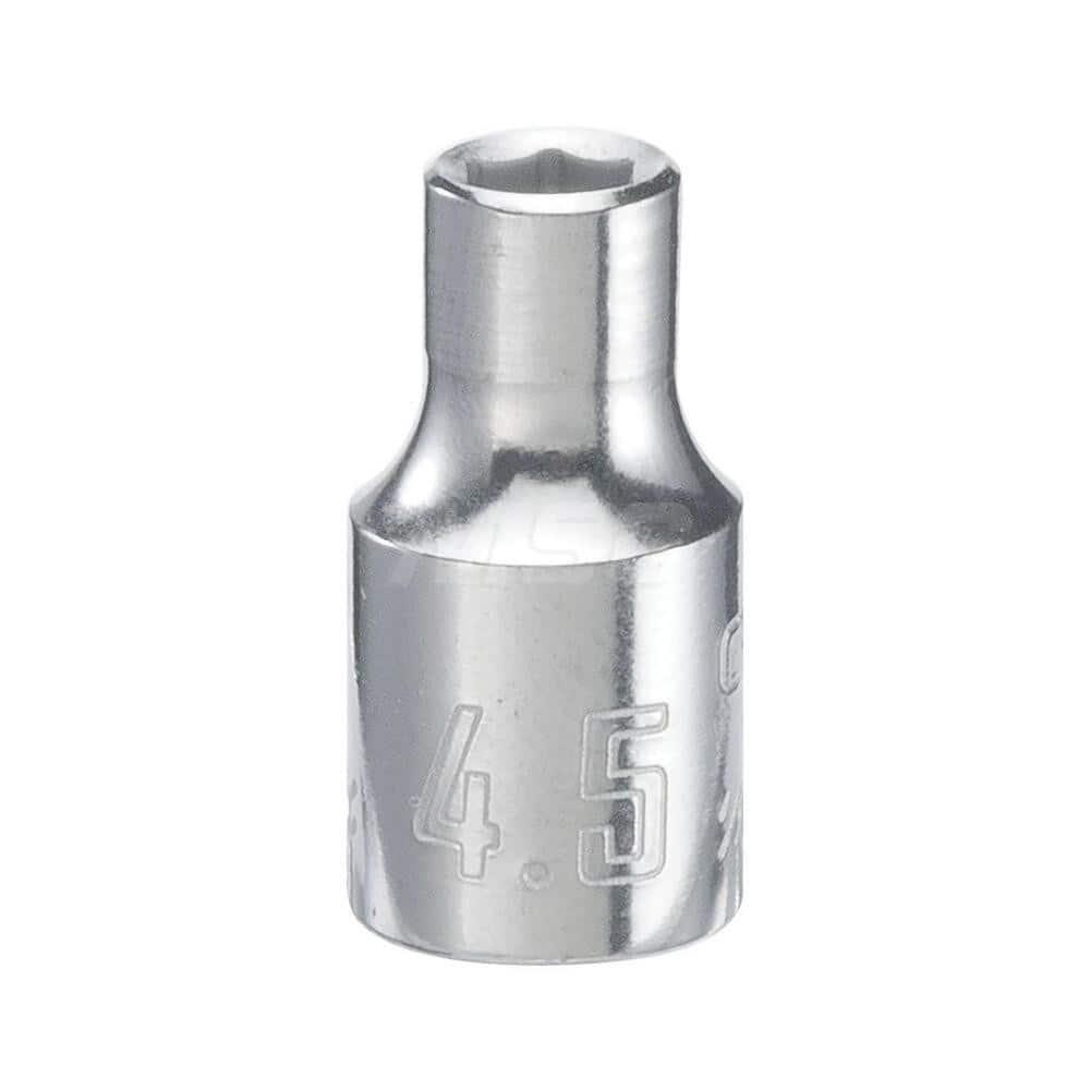 Hand Socket: 1/4″ Drive, 4 mm Socket, 6-Point Chrome-Plated & Polished