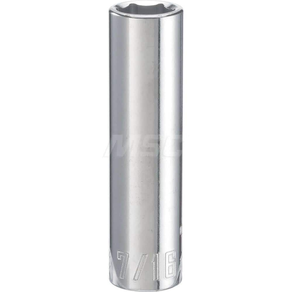 Hand Socket: 3/8″ Drive, 7/16″ Socket, 6-Point Chrome-Plated & Polished