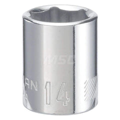 Hand Socket: 3/8″ Drive, 14 mm Socket, 6-Point Chrome-Plated & Polished