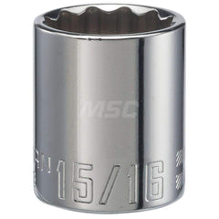 Hand Socket: 1/2″ Drive, 15/16″ Socket, 12-Point Chrome-Plated & Polished