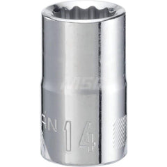 Hand Socket: 1/2″ Drive, 14 mm Socket, 12-Point Chrome-Plated & Polished