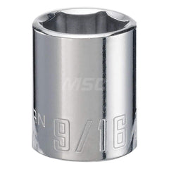 Hand Socket: 3/8″ Drive, 9/16″ Socket, 6-Point Chrome-Plated & Polished