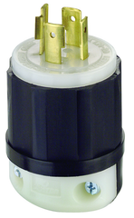 20 Amp; 125/250 Volt; NEMA L14-20P; 3P; 4W; Locking Plug; Industrial Grade; Grounding - Black-White - All Tool & Supply