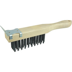 Vortec Pro Scratch Brush w/Scraper, .012 Steel Fill, 4 × 11 Rows - All Tool & Supply