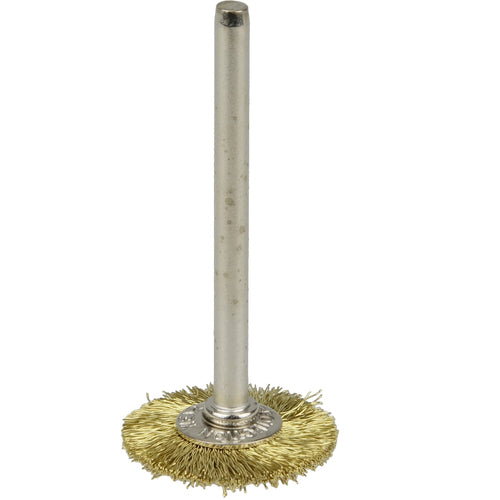 3/4″ Miniature Wire Wheel, .003″ Brass Fill, 1/8″ Stem - All Tool & Supply