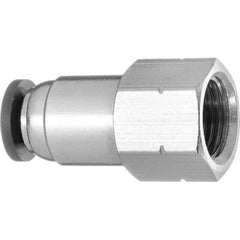 Value Collection - 1/2" OD, NPT Female, Nylon Push-to-Connect Female Connector - 150 Max psi, Black - All Tool & Supply