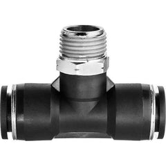 Value Collection - 10mm OD, NPT Male, Nylon Push-to-Connect Male Branch Tee - 150 Max psi, Black - All Tool & Supply