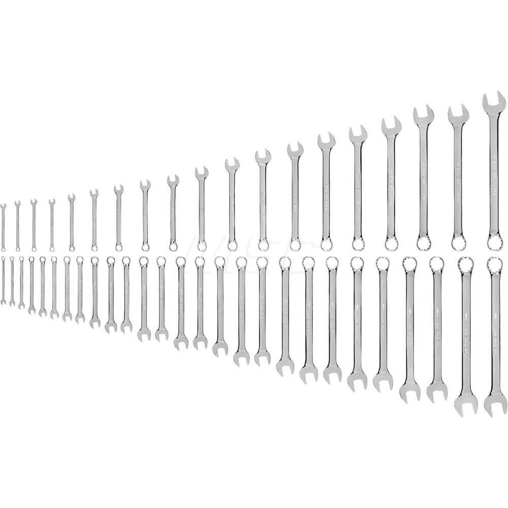 Wrench Set: 46 Pc, Inch & Metric Chrome-Plated