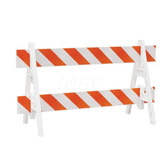 Traffic Barricades; Type: A-Frame; Barricade Height (Inch): 40; Material: Plastic; Barricade Width (Inch): 29; Reflective: Yes; Compliance: None; Color: White; Weight (Lb.): 6.0000; Top Panel Height (Inch): 8; Top Panel Width (Inch): 72; Bottom Panel Heig