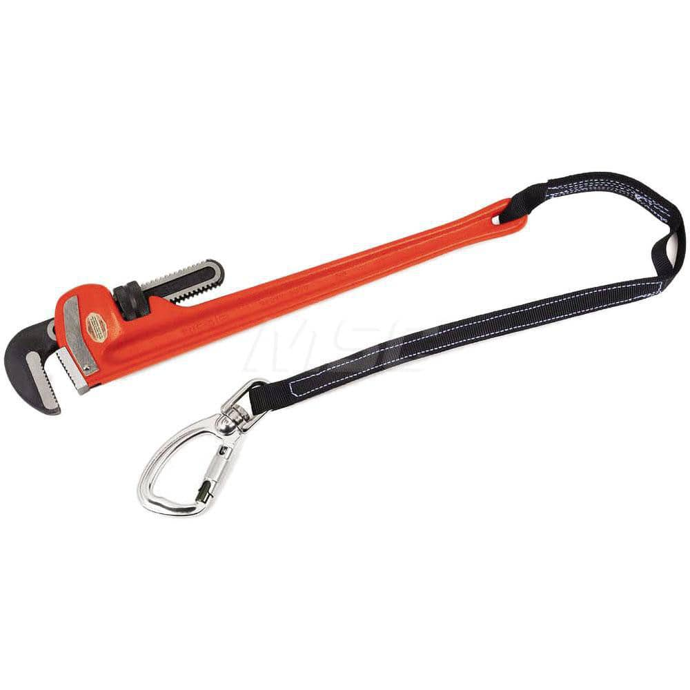 Tethered Pipe Wrench: 48″ OAL, Cast Iron 6″ Max Pipe Capacity