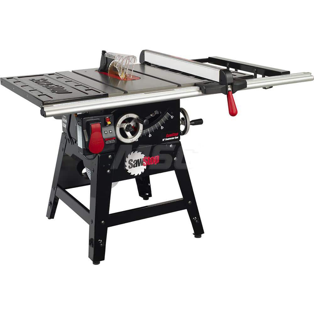 Table Saws; Blade Diameter (Inch): 10; Arbor Diameter (Inch): 5/8; Rip Capacity: 30 in; Maximum Cutting Depth (Inch): 3-1/8; Phase: 1; Horse Power: 1.75; Table Depth: 27 in; Maximum Speed: 4000 RPM; Amperage: 14; Voltage: 120; Maximum Rip to Left of Blade