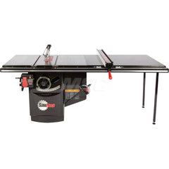 Table Saws; Blade Diameter (Inch): 10; Arbor Diameter (Inch): 5/8; Rip Capacity: 52 in; Maximum Cutting Depth (Inch): 3-1/8; Phase: 1; Horse Power: 5; Table Depth: 30 in; Maximum Speed: 4000 RPM; Amperage: 19.7; Voltage: 230; Maximum Rip to Left of Blade