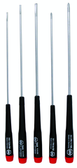 5 Piece - Precision Long Slotted & Phillips Screwdriver Set - #26192 - Includes: Slotted 2.5 - 4.0mm Phillips #0 - 1 - All Tool & Supply