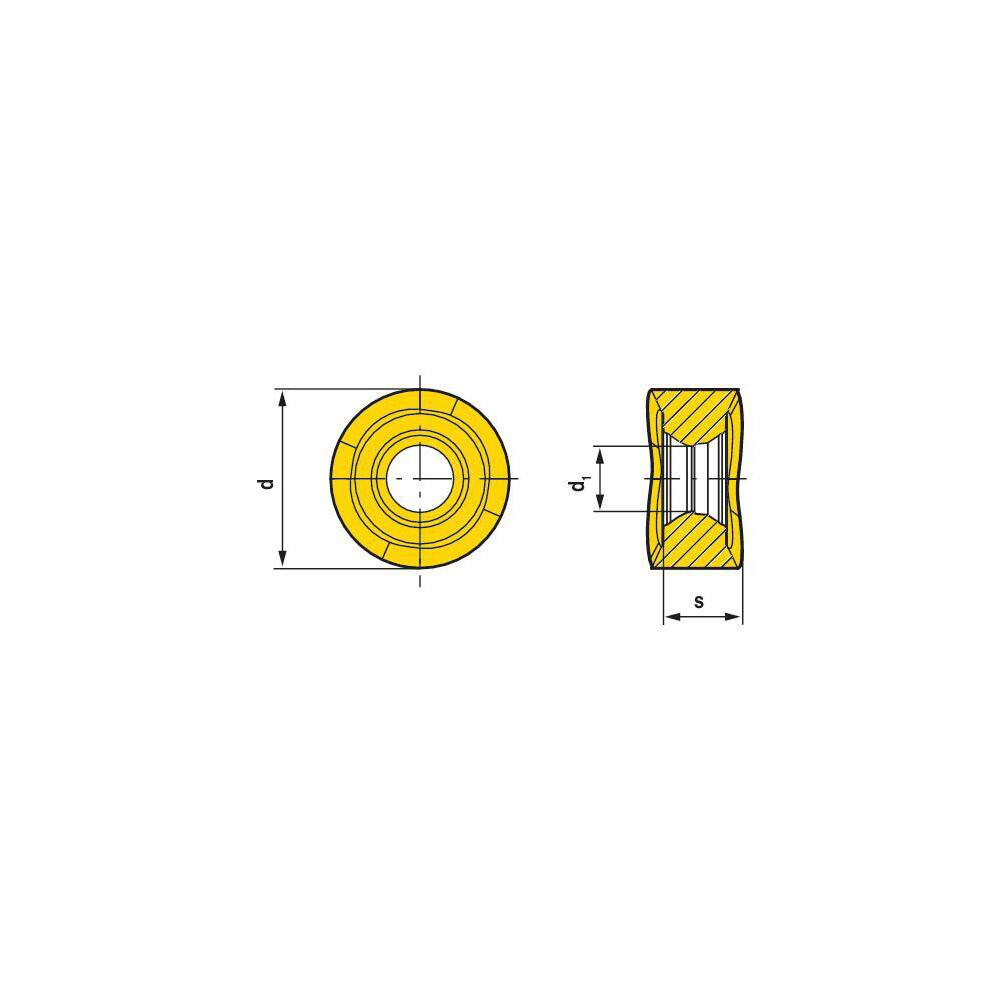 Milling Insert:  RNHU 1205M4ER-F50 CTPM240,  CTPM240,  Solid Carbide N/A Finish,